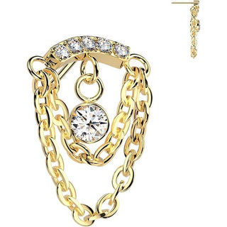 Titanium Top top double chain zirconia Push-In