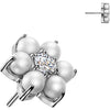 Titanium Top top flower pearl zirconia Push-In
