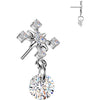 Titanium Top top cross zirconia dangle Push-In