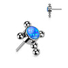 Titanium top cross zirconia or opal beaded balls Push-In