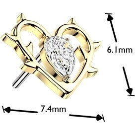 Titanium Top top heart zirconia Push-In