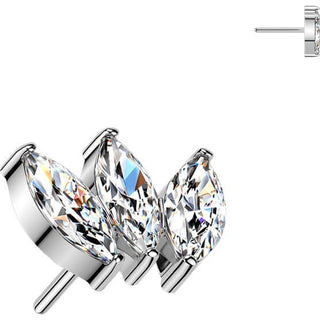 Titanium Top top zirconia marquise cut Push-In