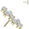 Titanium Top top round and baguette cubic zirconia line Push-In
