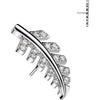 Titanium Top top pave zirconia fern leaf Push-In