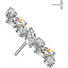 Titanium Top top straight marquise and round zirconia Push-In
