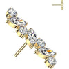 Titanium Top top straight marquise and round zirconia Push-In