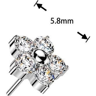 Titanium Top top 5 zirconia flower Push-In