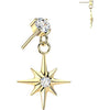 Titanium Top top prong set zirconia with starburst dangle Push-In