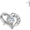 Titanium Top top heart with heart zirconia center Push-In