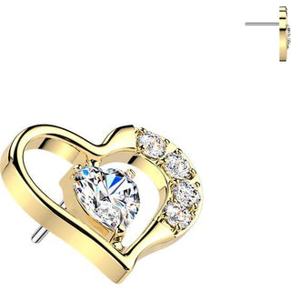 Titanium Top top heart with heart zirconia center Push-In