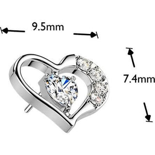 Titanium Top top heart with heart zirconia center Push-In