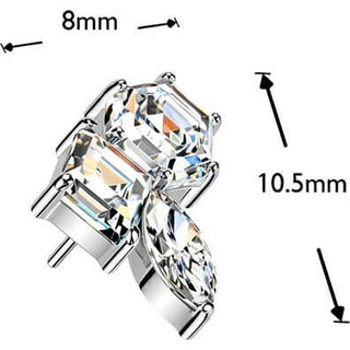Titanium Top top hexagon zirconia and marquise zirconia cluster Push-In