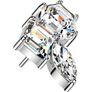 Titanium Top top hexagon zirconia and marquise zirconia cluster Push-In