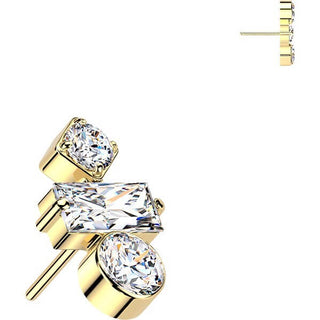 Titanium Top top round baguette and zirconia zirconia Push-In