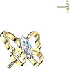 Titanium Top top marquise zirconia hollow butterfly Push-In