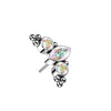 Titanium top 3 zirconias or opals beaded balls Push-In