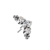 Titanium top 3 zirconias or opals beaded balls Push-In