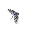 Titanium top 3 zirconias or opals beaded balls Push-In
