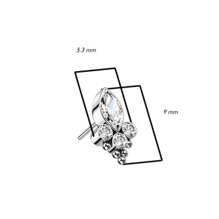 Titanio Superiore a 4 zirconi/opali Push-In
