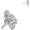 Titanium Top top 2 baguette and 2 round zirconia cluster Push-In