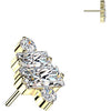 Titanium Top top 2 baguette and 2 round zirconia cluster Push-In