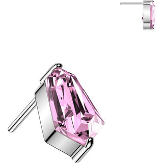 Titanium Top Top Emerald Cut Hexagon Kite Zirconia Push-In