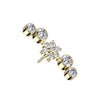 Titanium Top Top Flower Zirconia Opal Push-In