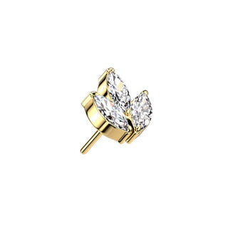 Titanium Top top marquise cut 3 zirconias Push-In