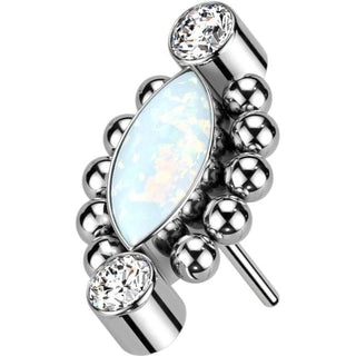 Titanium Top Top Marquise Cut Zirconia Push-In