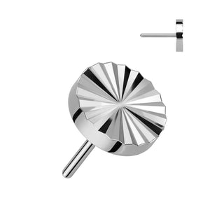 Titanium Top Top Round Diamond Cut Push-In