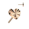 Titanium Top Heart Diamond Cut Push-In