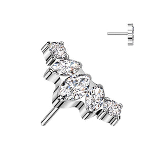 Titanium Top Top Marquise Cut Zirconia Push-In