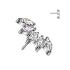 Titanium Top Top Marquise Cut 5 Zirconias Push-In