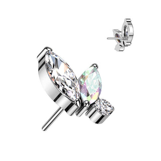 Titanium Top top marquise cut zirconias Push-In