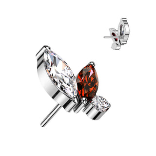 Titanium Top top marquise cut zirconias Push-In
