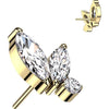 Titanium Top top marquise cut zirconias Push-In
