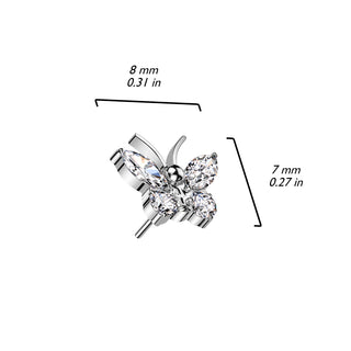 Top Top Butterfly Zirconia Push-In