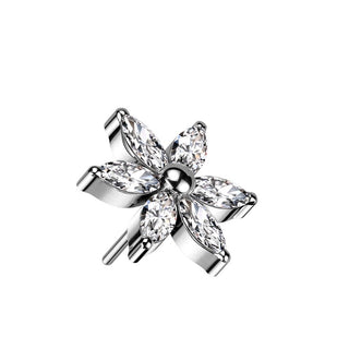Top Top Flower 6 Marquise Cut Zirconia Push-In