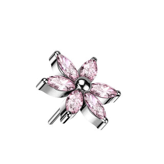 Top Top Flower 6 Marquise Cut Zirconia Push-In