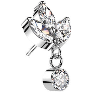 Titanium Top top marquise dangle zirconia Push-In