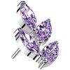 Titanium top marquise leaf zirconia Push-In