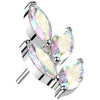 Titanium top marquise leaf zirconia Push-In
