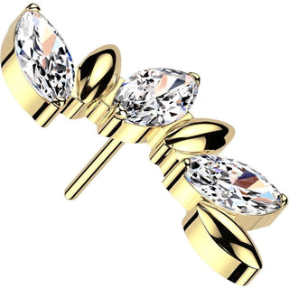 Titanium Top Top Marquise Cut Zirconia Push-In