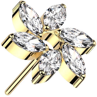 Titanium Top Flower Zirconia Push-In