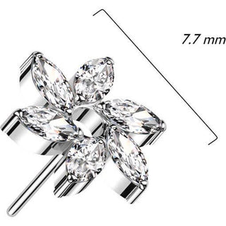 Titane Embout Fleur Zircone Enfoncer