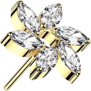 Titanium Top Flower Zirconia Push-In