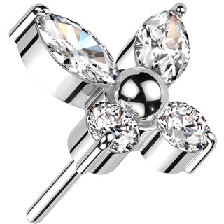 Titanium Top Top Butterfly Zirconia Push-In