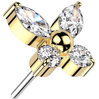 Titanium Top Top Butterfly Zirconia Push-In