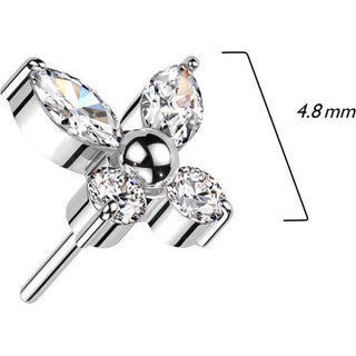 Titanium Top Top Butterfly Zirconia Push-In