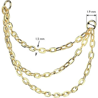 Titanium Top connector triple chain with 2 O-rings